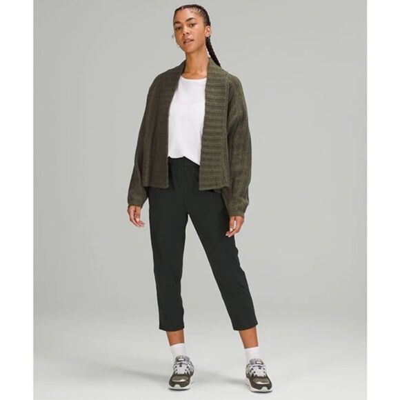 Lululemon Twin Rib Sweater Wrap in Heathered Dark Olive - Picture 2 of 7